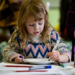 Girl making Willow Pattern Plates